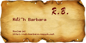 Réh Barbara névjegykártya